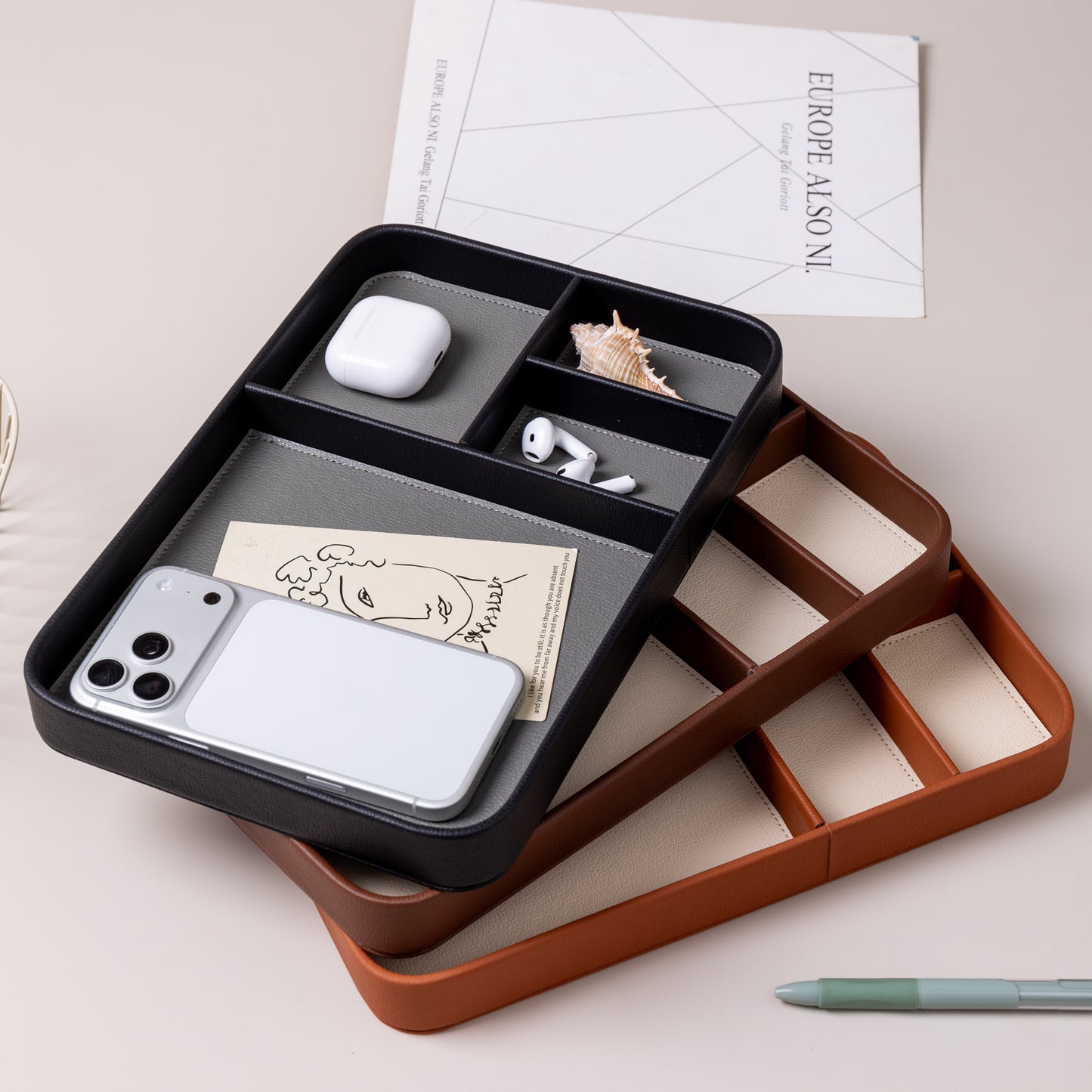Desk Organizer Compartment Tray