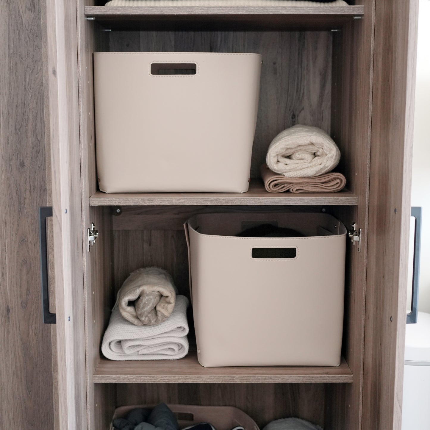 Set of Felt-lined Storage Basket for Cube Organizer